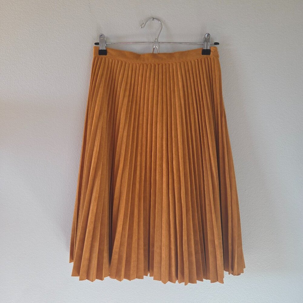 Storee Faux-Suede Mustard Skirt